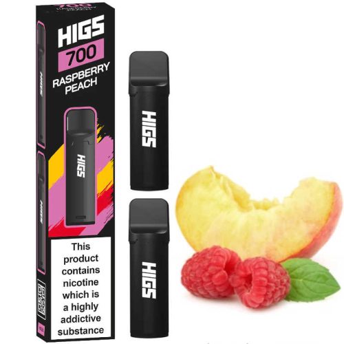 Higs Vape Pods - Raspberry Peach | Cartridge 4ml 2% Nikotin | 1400 Puffs | 2 pcs 